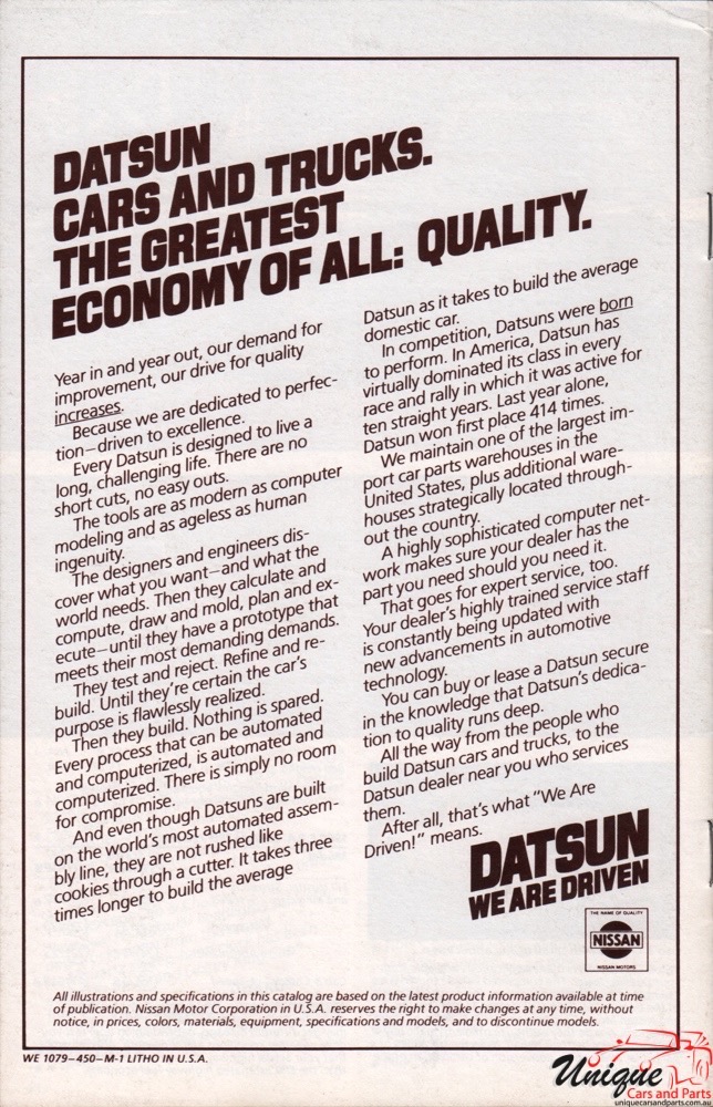 1980 Datsun Model Lineup Brochure Page 4